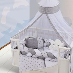 Homeone Baby Bettwäsche-Set Für Krippe Grau 6 Stück