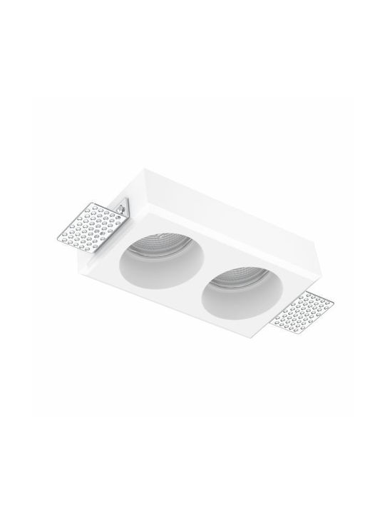 Spot Light Γύψινο Χωνευτό Σποτ με Ντουί GU10 Λευκό