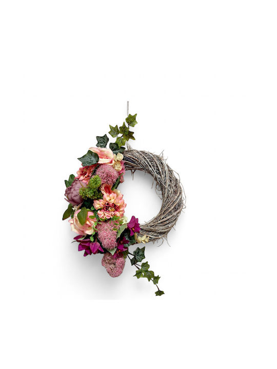 Krone Kladénio Geschmückt Dahlien Diebe Rosa Fuchsien Töne 25cm