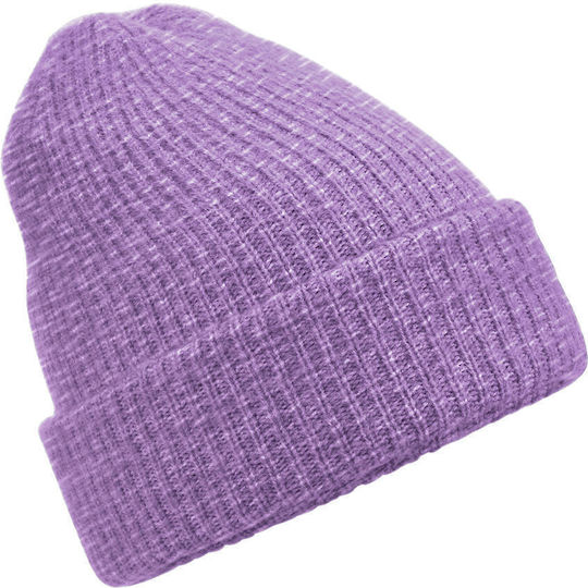 Beanie Unisex Σκούφος Πλεκτός σε Λιλά χρώμα