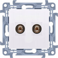 Kontakt-simon Osrzet Simon10 Prizele Pentru Antene TV Single Speaker Socket 1 Modul Coloană Difuzor Secțiune Transversală Ieșire 6 Mm2 Alb Cgl2.01/1
