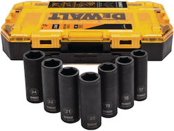 DEWALT Καρυδάκια Αέρος Μακριά με Καρέ Υποδοχής 1/2" Σετ 7τμχ DEWALT Καρυδάκια Αέρος Μακριά με Καρέ Υποδοχής 1/2" Σετ 7τμχ