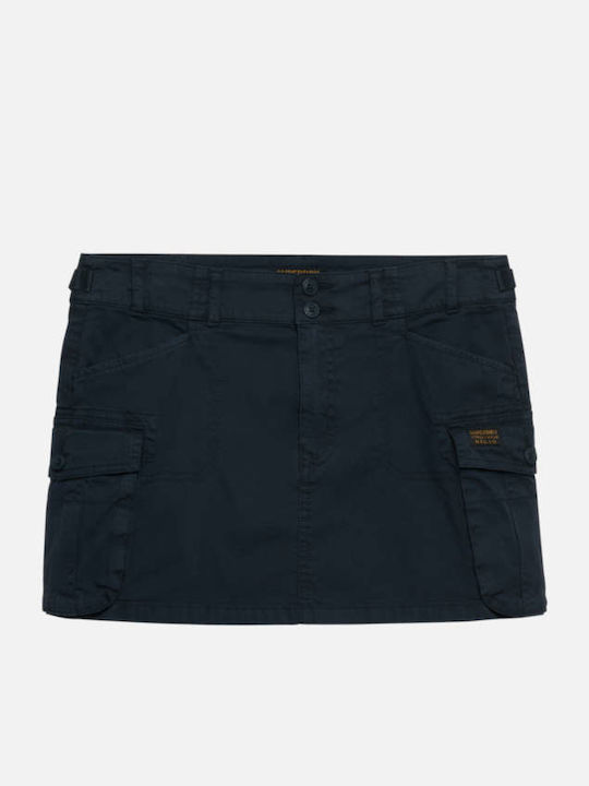 Superdry Leder Mini Damenrock Blau