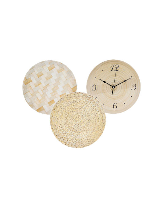 Wooden Wall Clock Beige