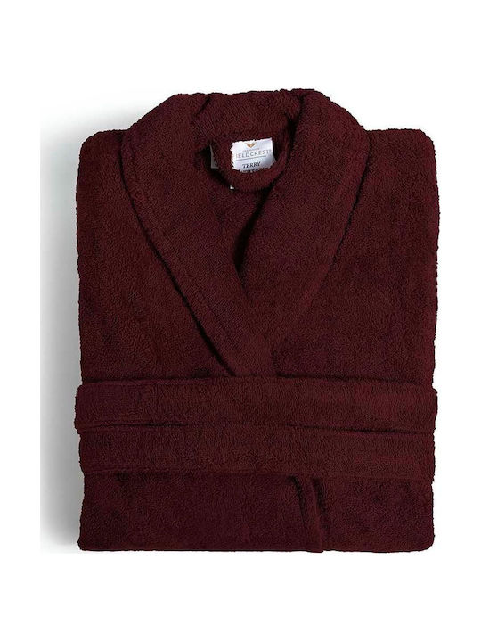 Fieldcrest Ultra Soft Μπουρνούζι με Γιακά Bordeaux 370gr/m²