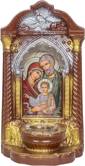Large Plaster Candle Holy Family 16x12x29cm Ext 9919