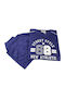 Uomo Winter Herrenpyjama Blau