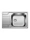 Blanco Drop-In Kitchen Sink Inox Brushed with Faucet L78xW50cm Gray
