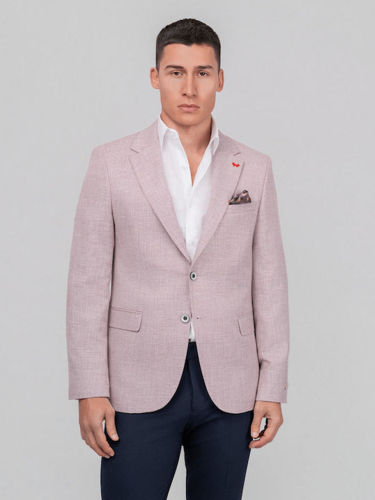 Summer Men’s Suit Jacket with Slim Fit Dusty Pink