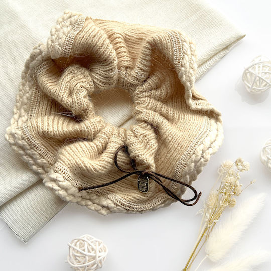 Avizar Classic Scrunchie Hair In Soft Mesh Minimalist Beige Beige