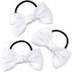Avizar Set 3 Casual Elastic Hair Bands White Delicate Satin Knot White