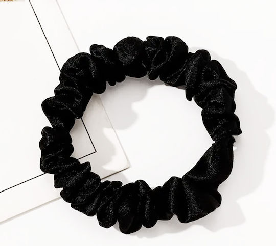 Avizar Classic Scrunchie Hair In Satin Plate Minimalist Black Black