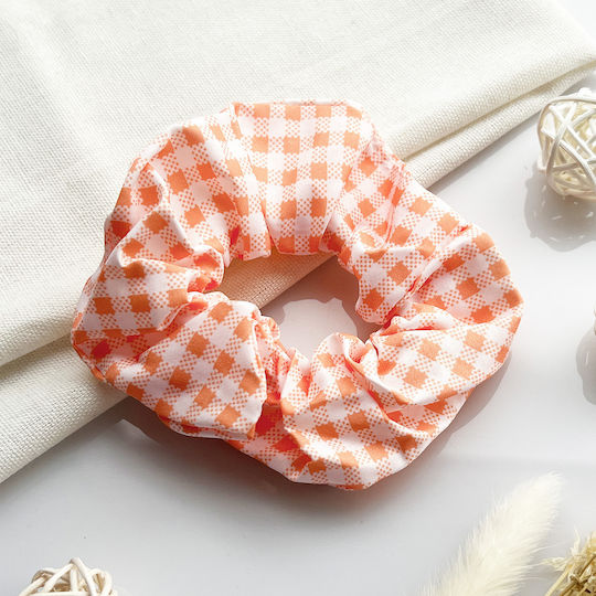 Avizar Classic Scrunchie Vichy Cotton Orange Hair Orange