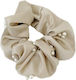 Avizar Classic Scrunchie Hair In Beige Glamor Pearl Satin Beige