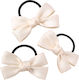Avizar Set 3 Casual Haargummis Beige Zarte Samt Knoten Beige