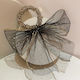 Avizar Scrunchie Chic Hair In Pearls Imperial Raffin Knot Black
