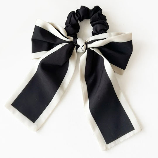 Avizar Classic Scrunchie Elastice Pentru Păr Din Satin Fundă Chic Negre