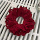 Avizar Classic Scrunchie Vintage Bordeaux Embroidered Fabric Hair Burgundy