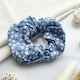 Avizar Classic Scrunchie Hair In Soft Fabric Flowered Delicate Blue Blue