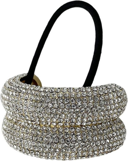Avizar Elastische Haargummis Gold Veredelt Geometrisch Rhinestone Gold