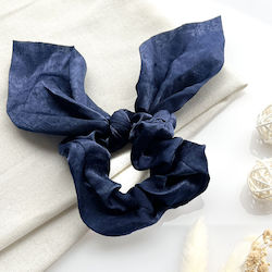 Avizar Scrunchie Fular Scurt Pentru Păr Din Satin Fluture Elegant Albastru Marin Albastru Marin