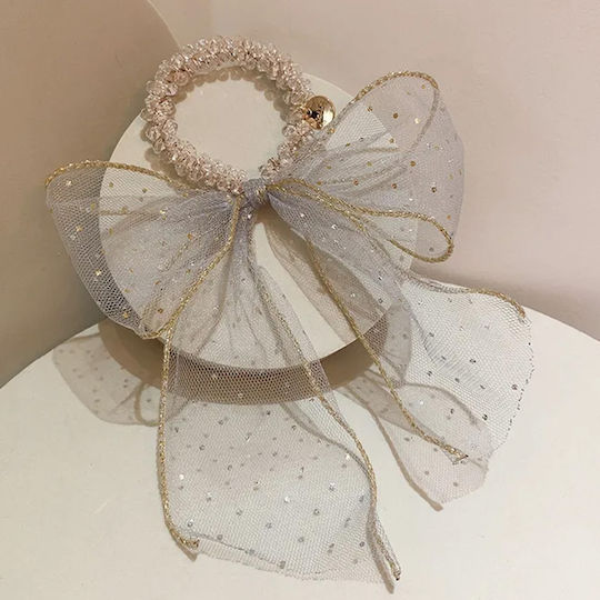 Avizar Scrunchie Chic Hair In Pearls Imperial Knot Refined White White