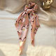 Avizar Scrunchy Langes Haarband Mit Barock Druck Satin In Rosa Pink