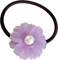 Avizar Casual Elastic Hair Crystalline Flower Pearl Delicate Purple Purple