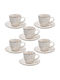 Tognana Coffee Cups Set Made of Beige Porcelain 6 Pieces