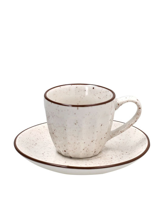 Tognana Set Cups Espresso Porcelain Beige 6 Pieces