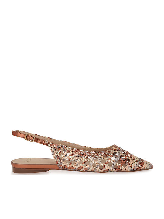 Women's Ballerina Shoes Slingback in Gold Colour