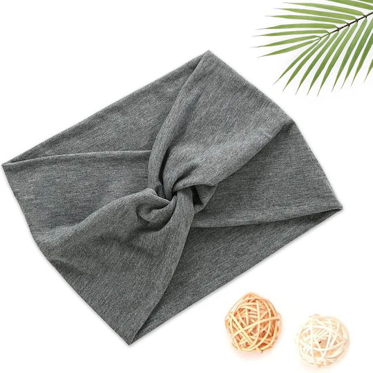Avizar Crossed Headband Hair In Soft Cotton Refined Gray Mixed Hazel Grey