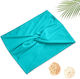 Avizar Crossed Headband Hair In Soft Cotton Refined Solid Turquoise Turquoise