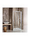 Axis Triple Slider Fixed Side Shower Stall 127-131x185cm Clean Glass Chrome