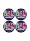 Koupakoupa Huntr X K-pop Girl Group Round Wooden Coaster Set of 4