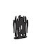 Alessi Papiertuch- und Serviettenhalter Metallisch Schwarz 7.5x3x12cm