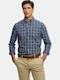 Long Sleeve Shirt in Regular Fit Checked Blue