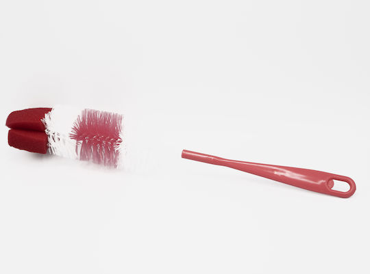 Haushaltsreinigungsbürste Flaschen Doppelter Handgriff 32cm Rote Weiße