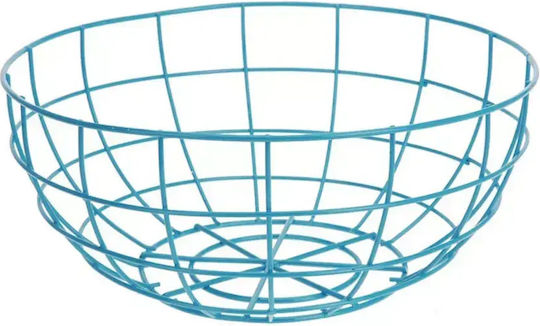 JK Home Decoration Φρουτιέρα Μεταλλική Μπλε 33x33εκ.