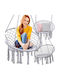 Hanging Metallic Grey Armchair Swing Load Capacity Up To 120kg