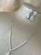 Set with Necklace & Earrings from Silver with Stones