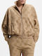 Women's Sweatshirt Cardigan Sandybrown
