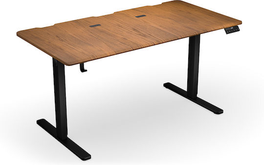 Ηλεκτρικό Γραφείο Gaming Atlas Ξύλινο Dark Wood