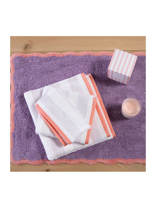 Nef-Nef Homeware Σετ Πατάκια Μπάνιου Βαμβακερό Vertia Mauve 60x90εκ.