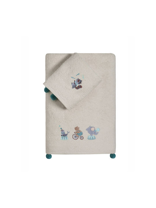 Kentia Set of Baby Towels 2pcs Gonzo White Weight 400gr/m²