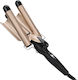 Avizar Triple Barrel Ceramic Curling Iron 70w Fast Ptc Heating Black