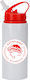 Photoretous Kinder Trinkflasche 600ml Weiß Rot Deckel