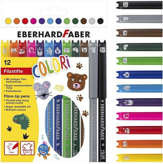 Eberhard Faber Μαρκαδόροι Ζωγραφικής 1mm Λεπτοί Σετ 12 χρώματα