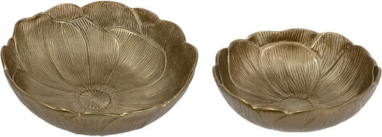 Artekko Serving Bowls Round Metal Gold 2 Pieces