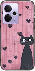 Mobile Phone Case Valentine's Day Cat Is Love Realme 14t 5g Black TPU Black Silicone Mobile Phone Case Valentine's Day Cat Is Love Realme 14t 5g Black TPU Black Silicone